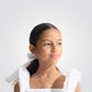 חולצה לילדות עם עיטורי רקמה בצבע לבן - 3