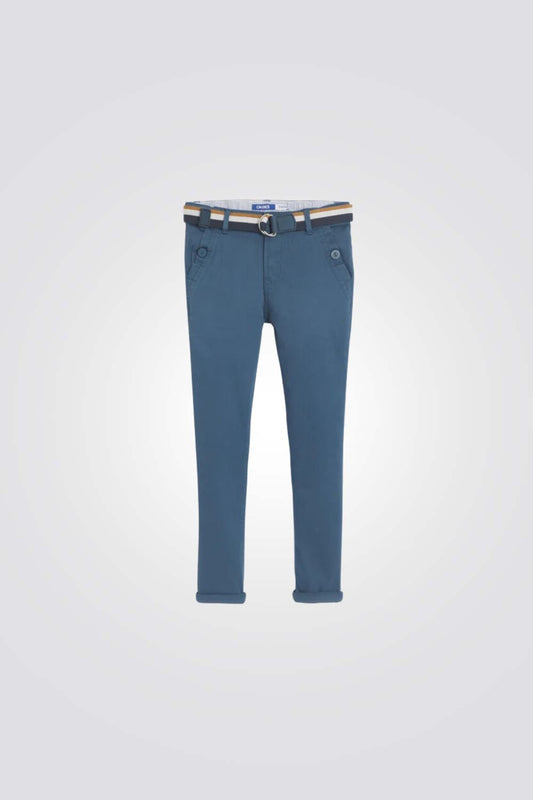 מכנסי צ'ינו קנבס בצבע כחול לנערים