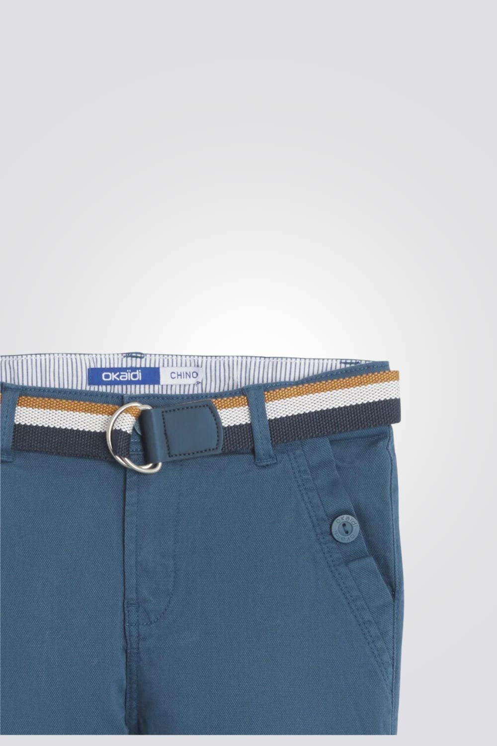 מכנסי צ'ינו קנבס בצבע כחול לנערים