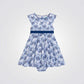 שמלה פרחונית בצבע כחול לתינוקות - 2