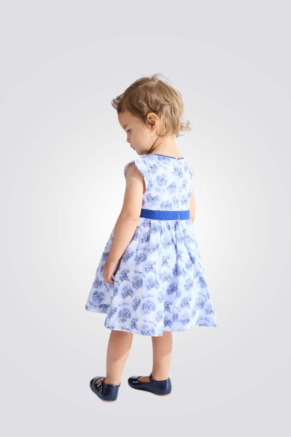 שמלה פרחונית בצבע כחול לתינוקות