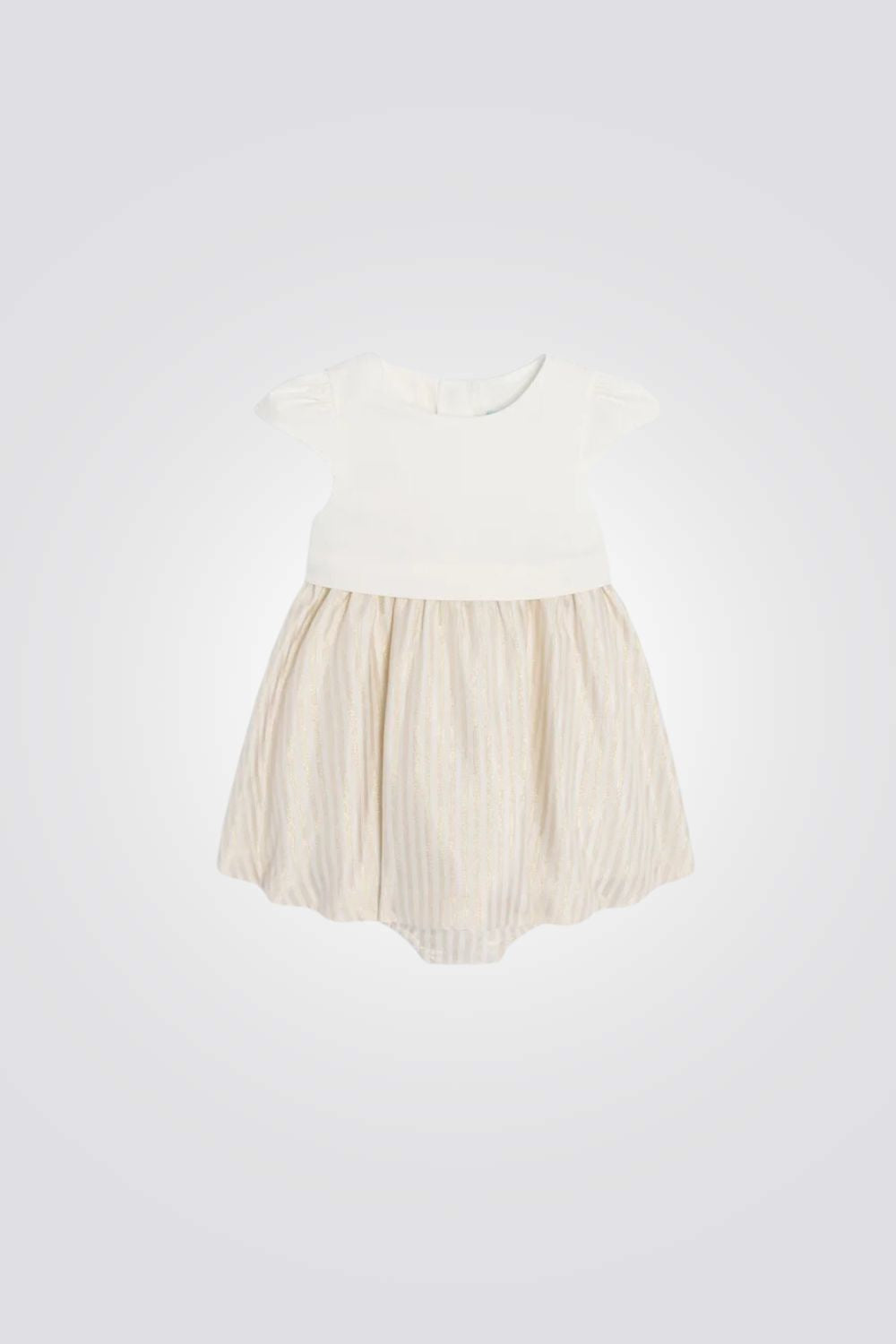 שמלה לתינוקות בצבע לבן וזהב
