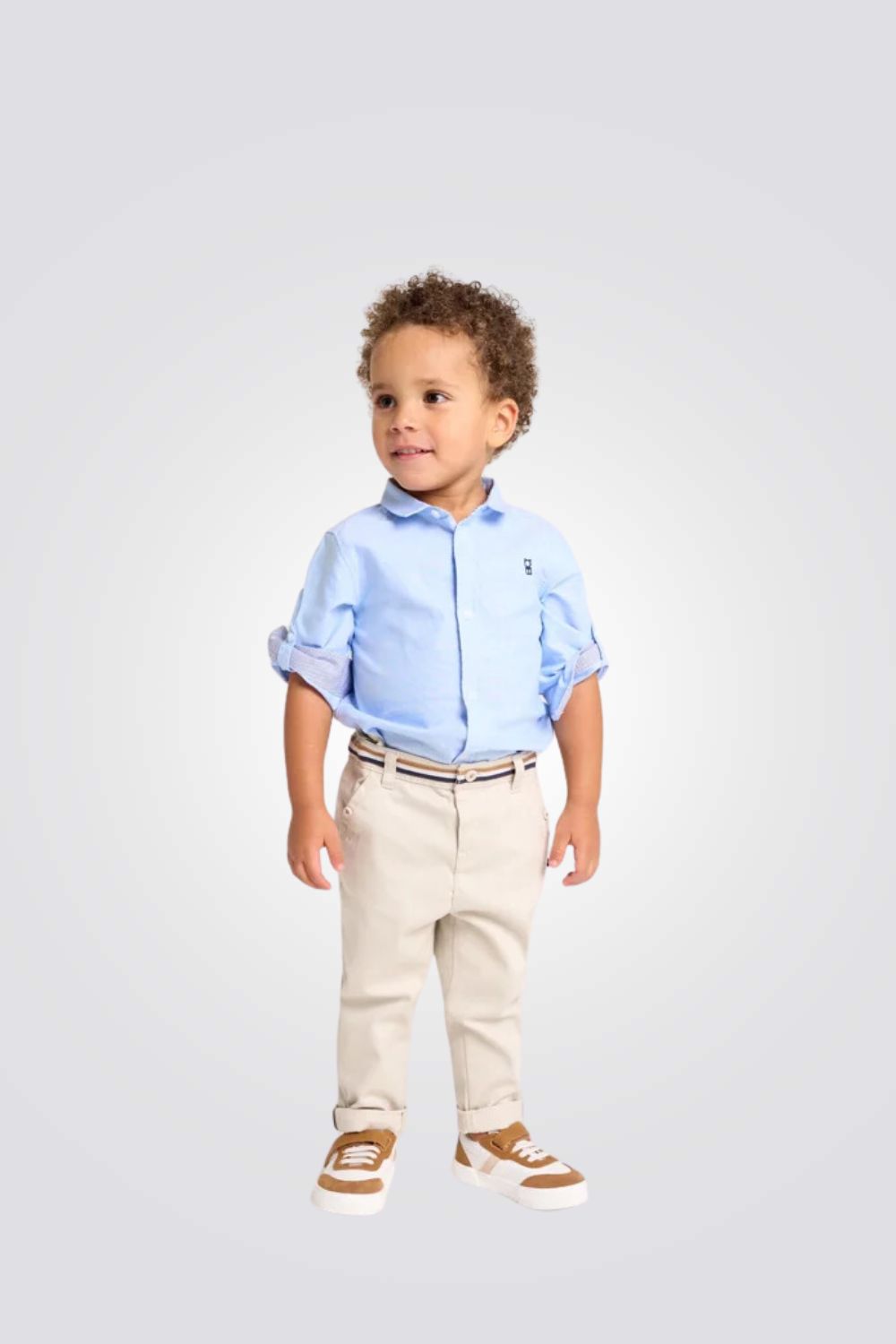 חולצה מכופתרת לתינוקות בצבע תכלת