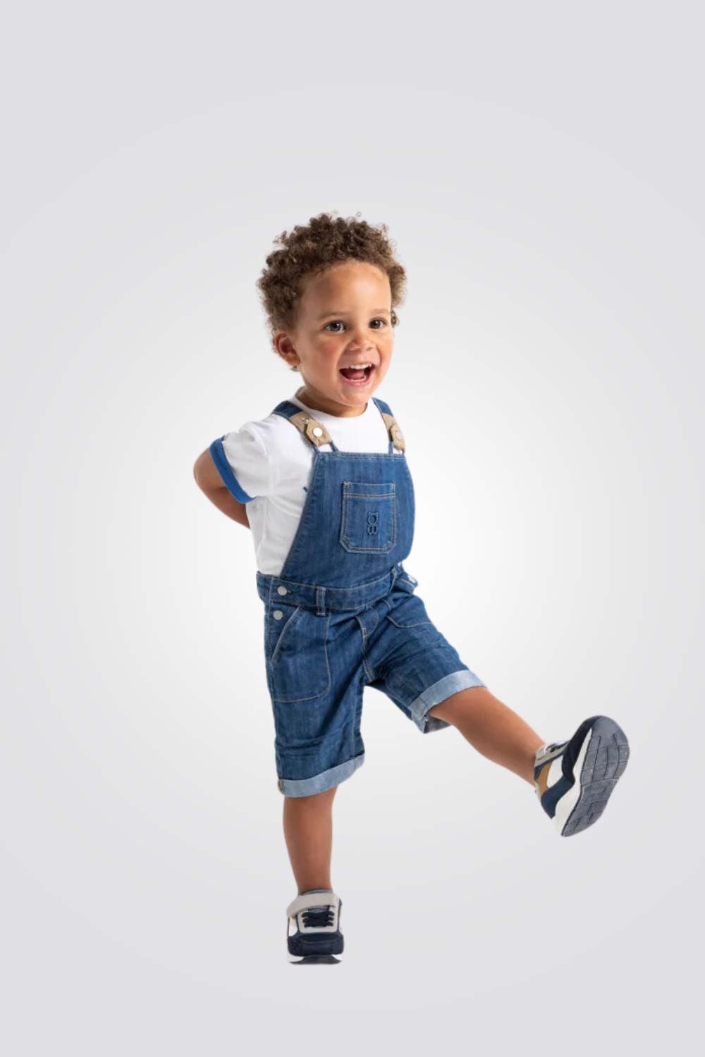 אוברול ג'ינס קצר לתינוקות