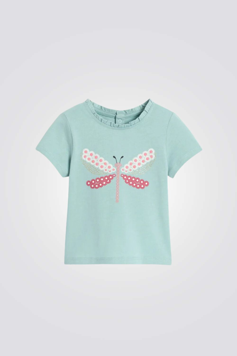 טישירט לתינוקות בצבע כחול עם הדפס שפירית