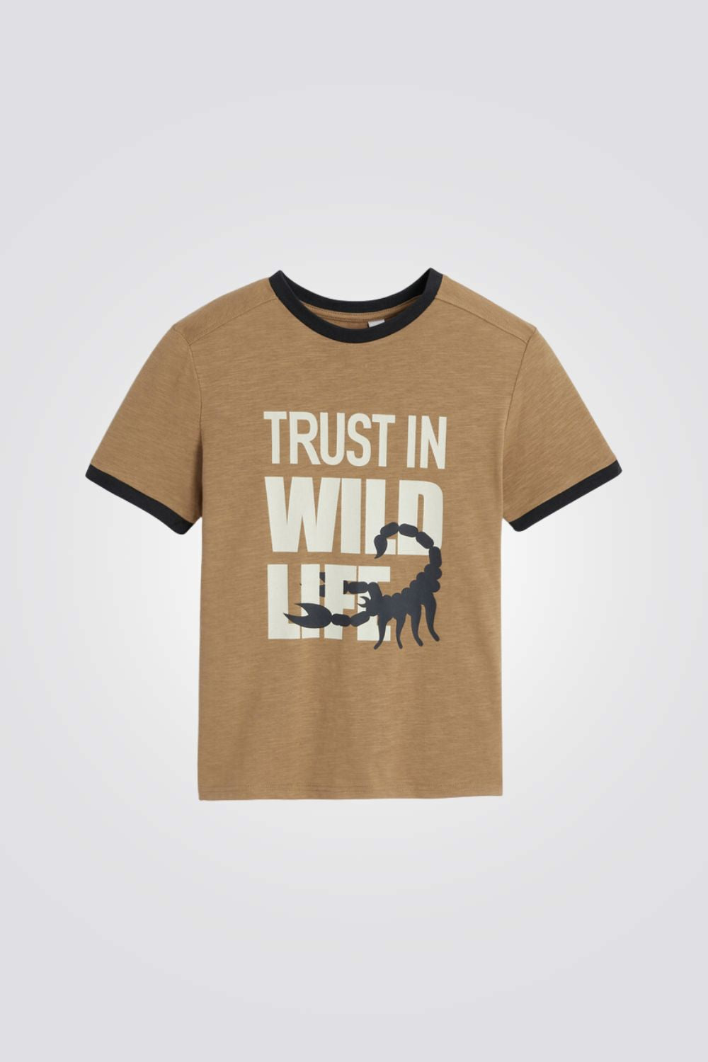 טישירט לילדים בצבע בז' עם כיתוב