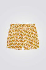 מכנסיים קצרים ילדות עם הדפס נמרים בצבע צהוב