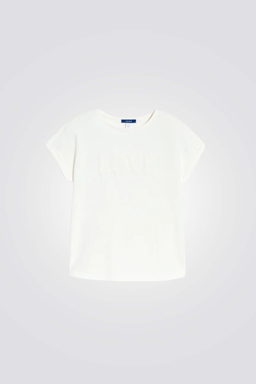 טישירט לילדות בצבע לבן