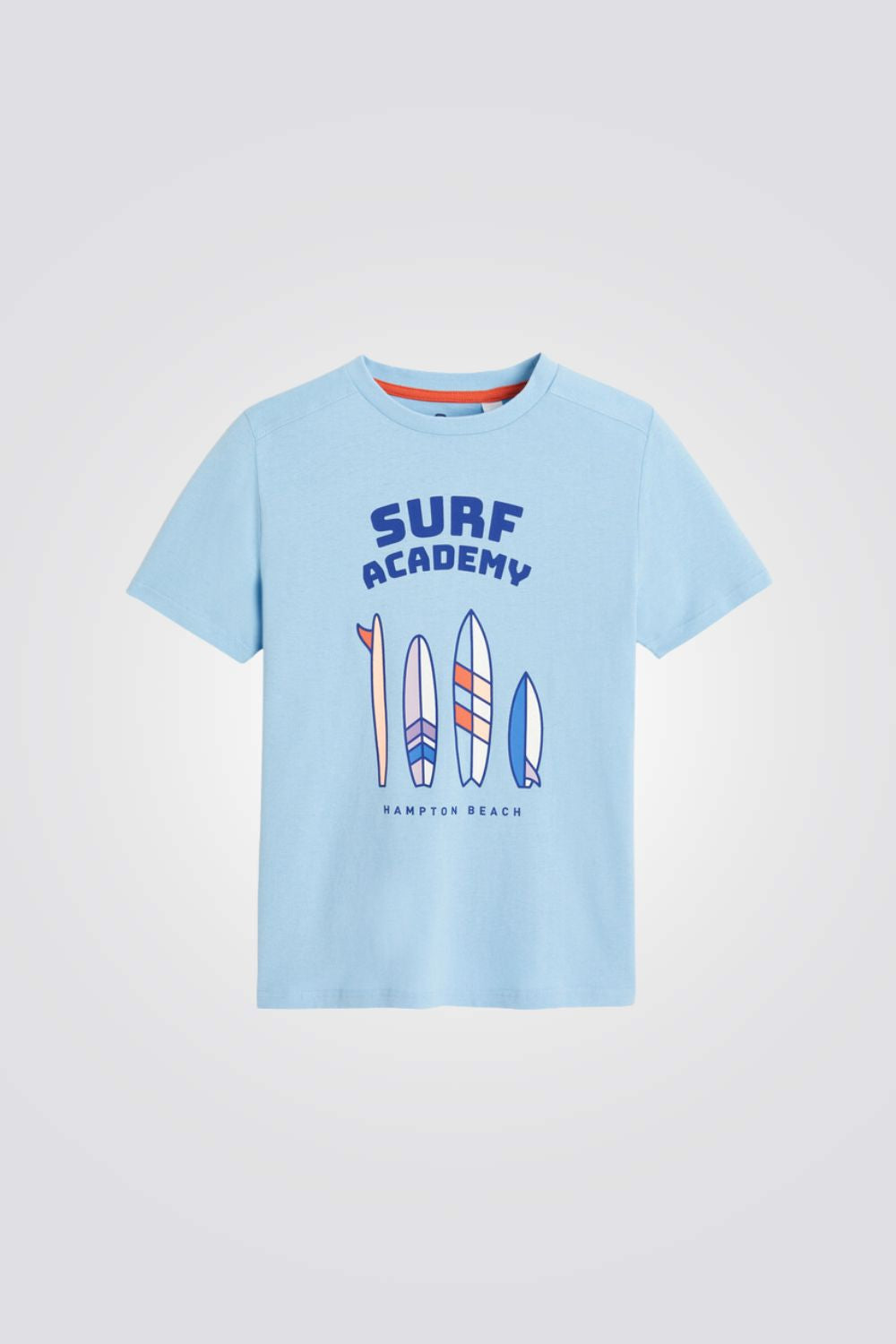 טישירט לילדים בצבע תכלת עם הדפס גלשנים