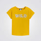 טישירט לילדות בצבע צהוב עם הדפס WILD - 2