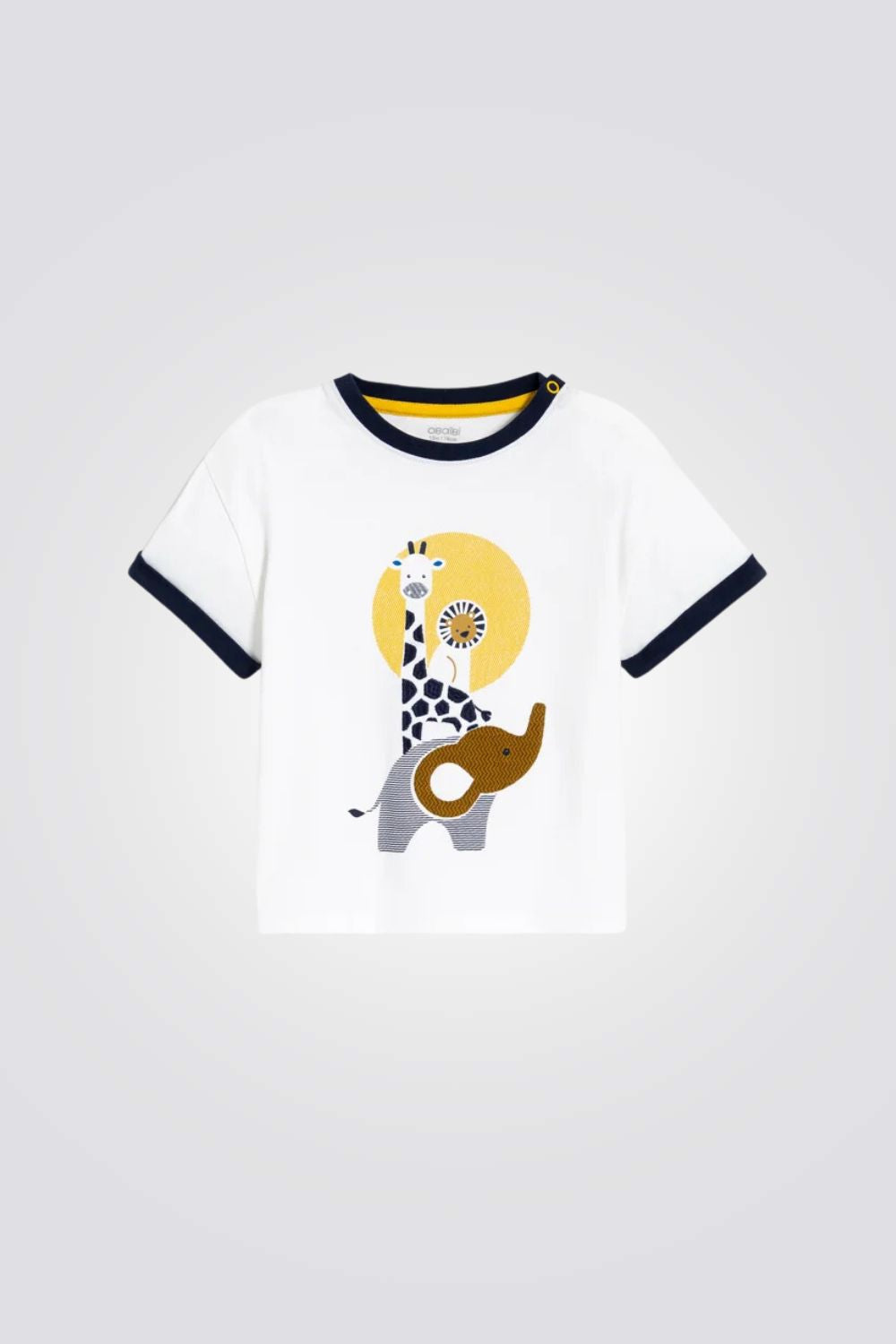 טישירט לתינוקות בצבע לבן עם הדפס חיות