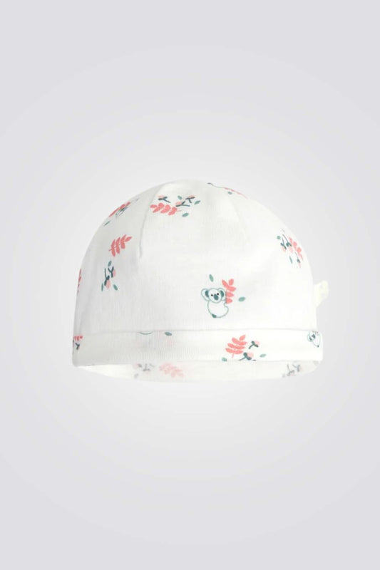 כובע לתינוקות בצבע לבן עם הדפס קואלה 