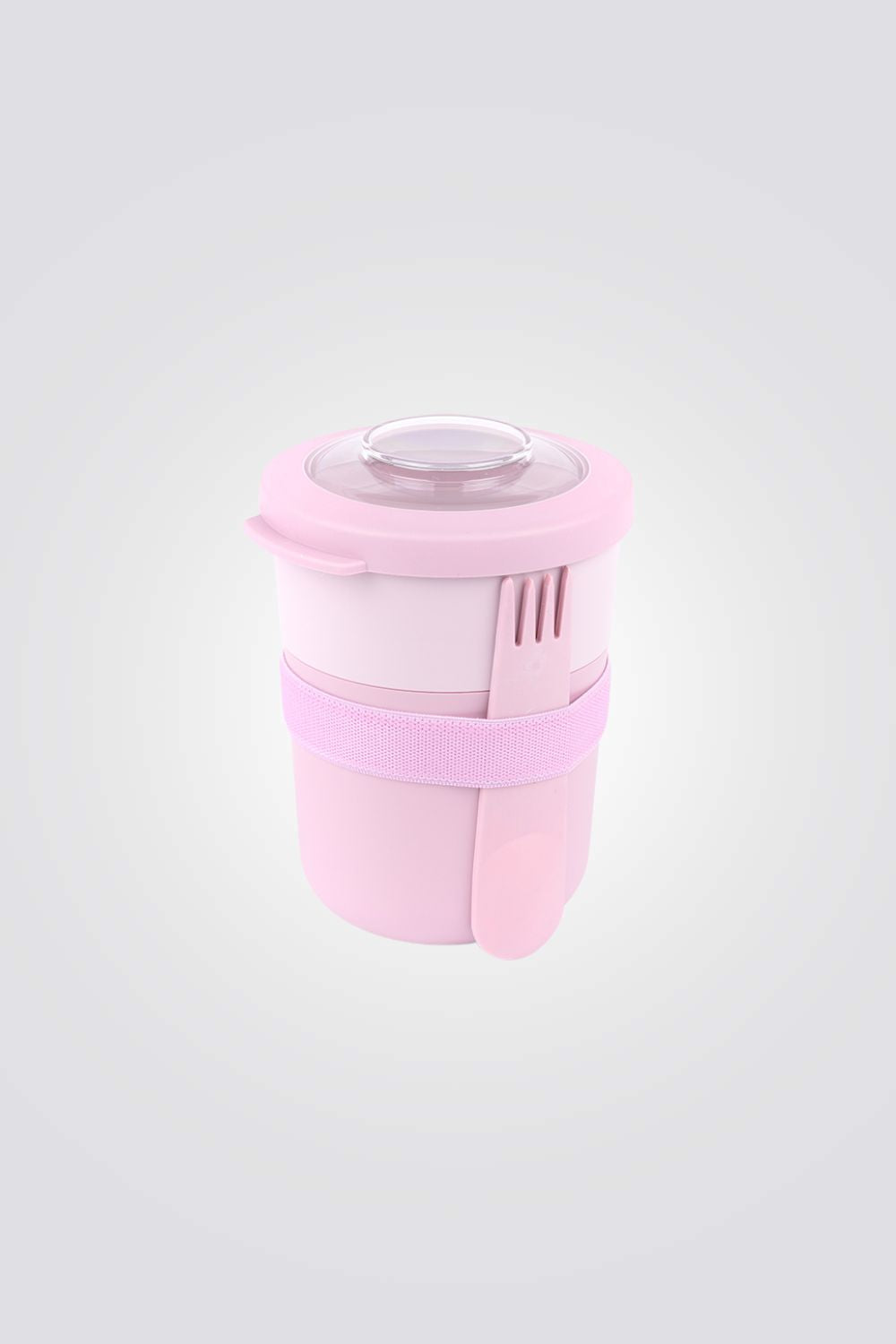 קופסת אוכל Morning & Noon עם כף מזלג ורוד