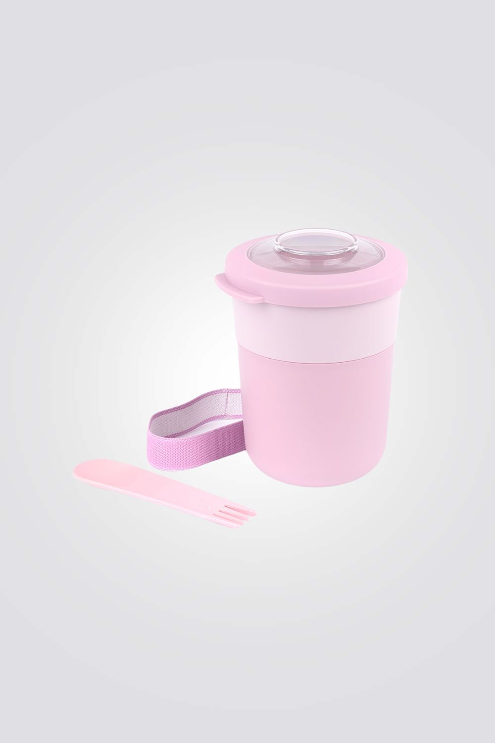 קופסת אוכל Morning & Noon עם כף מזלג ורוד