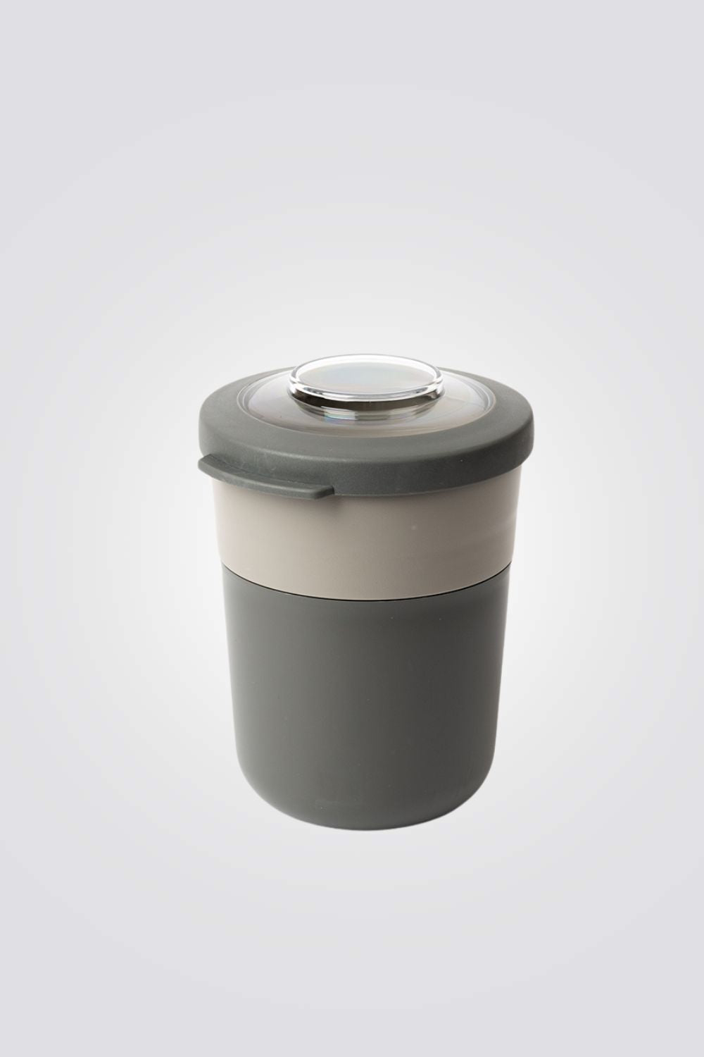 קופסת אוכל Morning & Noon עם כף מזלג אפור