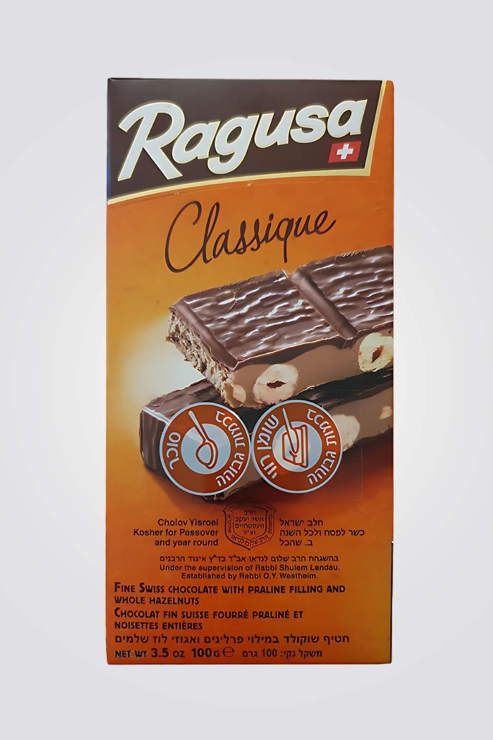 טבלת רגוסה קלאסי 100 גרם חלבי