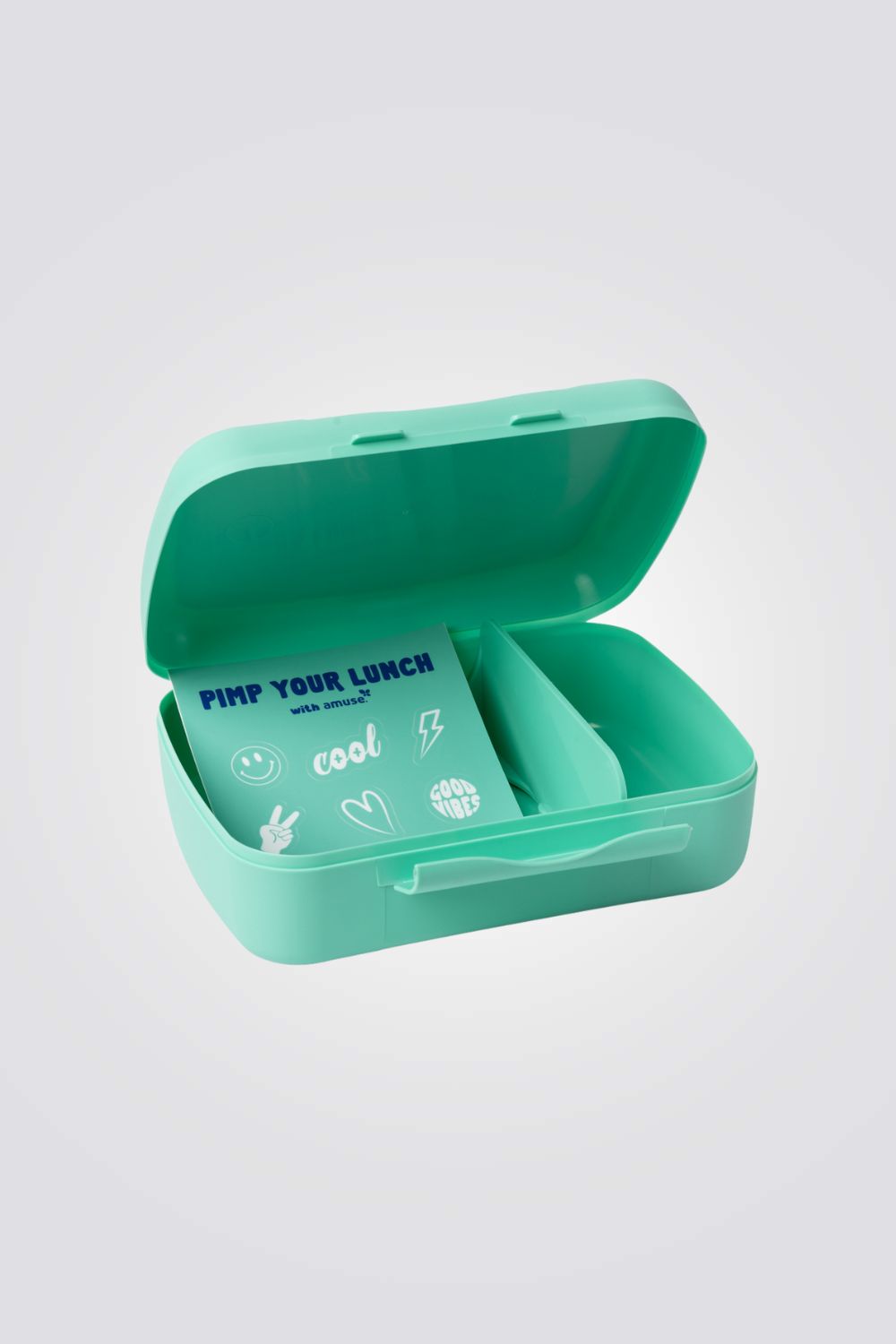 קופסת אוכל מחולקת לילדים בצבע ירוק