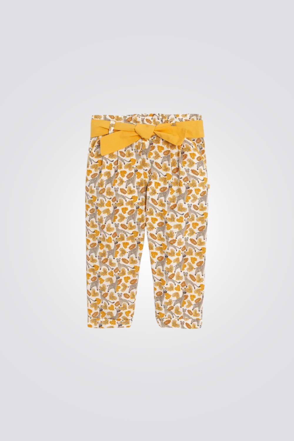 מכנסיים לתינוקות עם הדפס חיות בצבע בז'