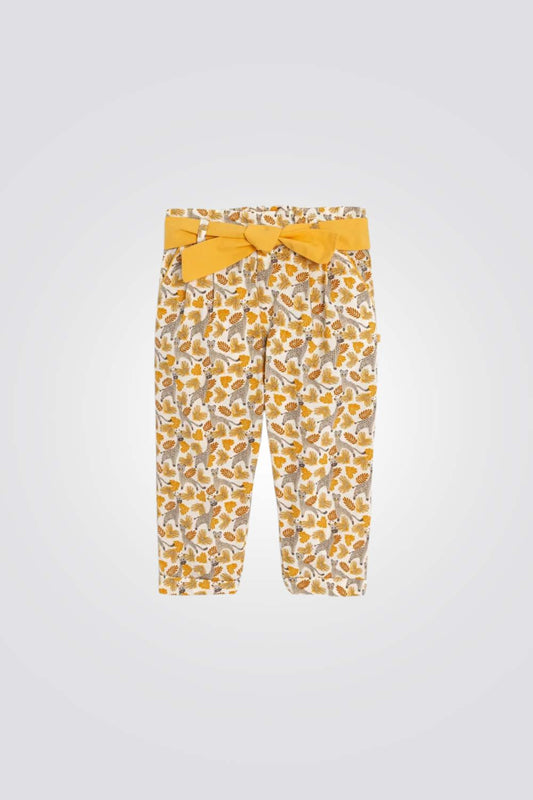 מכנסיים לתינוקות עם הדפס חיות בצבע בז'