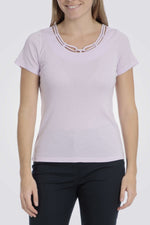 טישירט בייסיק לנשים עם שיבוץ אבנים