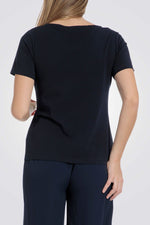 טישירט עיטור שרשרת בצבע נייבי