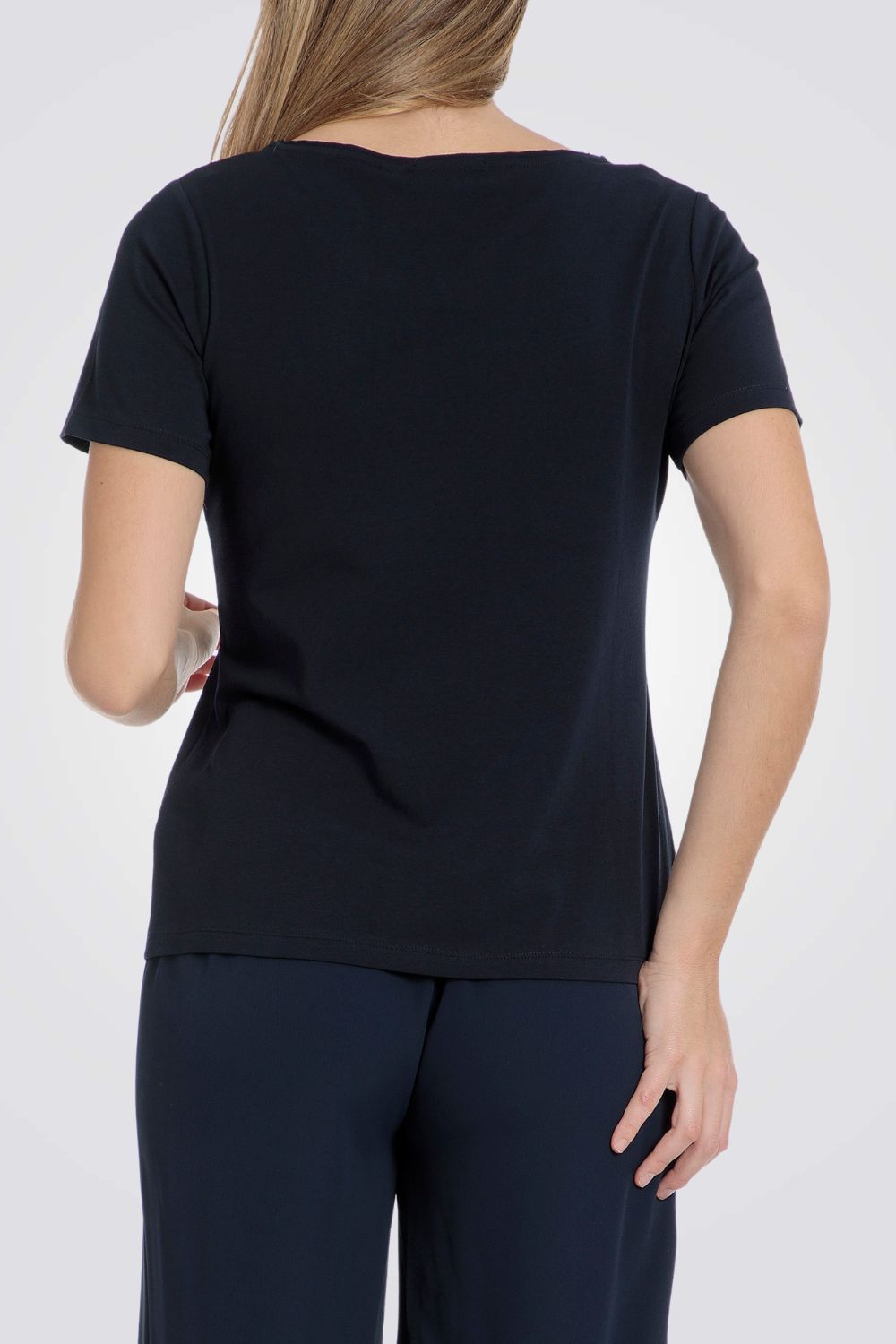 טישירט עיטור שרשרת בצבע נייבי