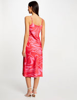 שמלת הדפס סאטן בשילוב צבעים - MASHBIR//365