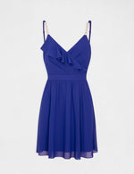 שמלת מיני מעטפת בצבע כחול - MASHBIR//365