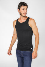 מארז זוג גופיות ריב בצבע שחור לגברים 