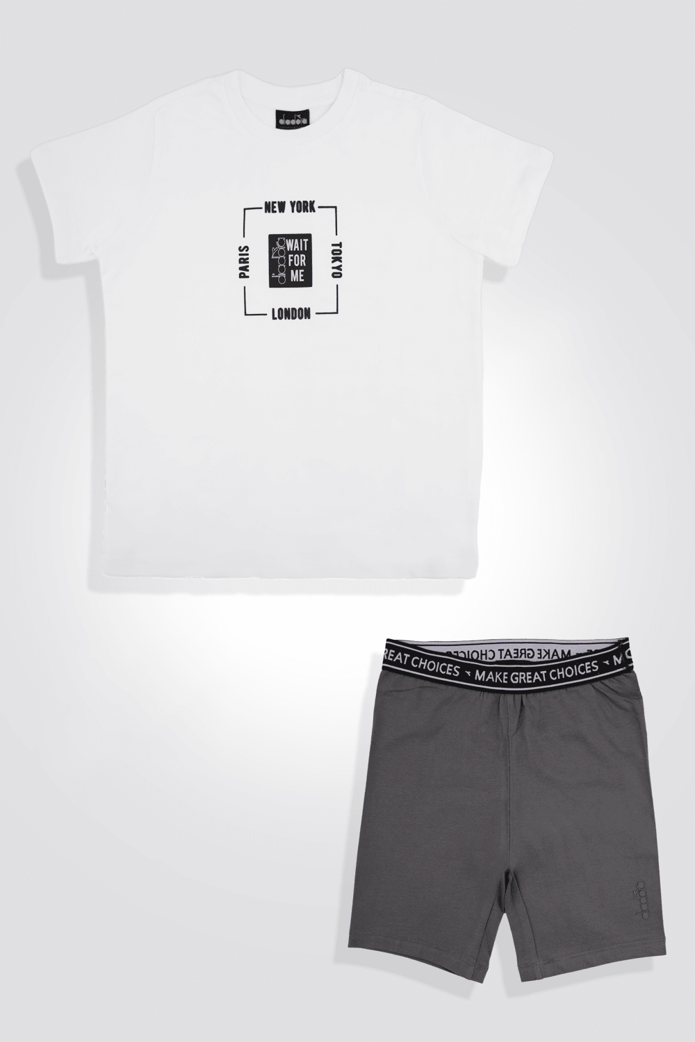 חליפה לנערות בצבע לבן ואפור - MASHBIR//365