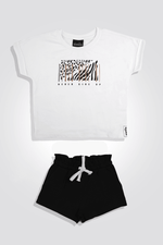 חליפה לילדות בצבע לבן ושחור - MASHBIR//365