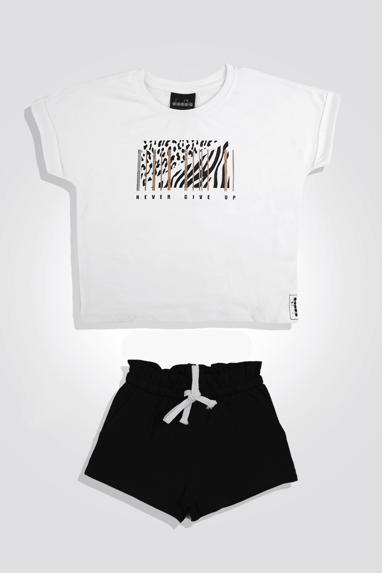 חליפה לילדות בצבע לבן ושחור - MASHBIR//365