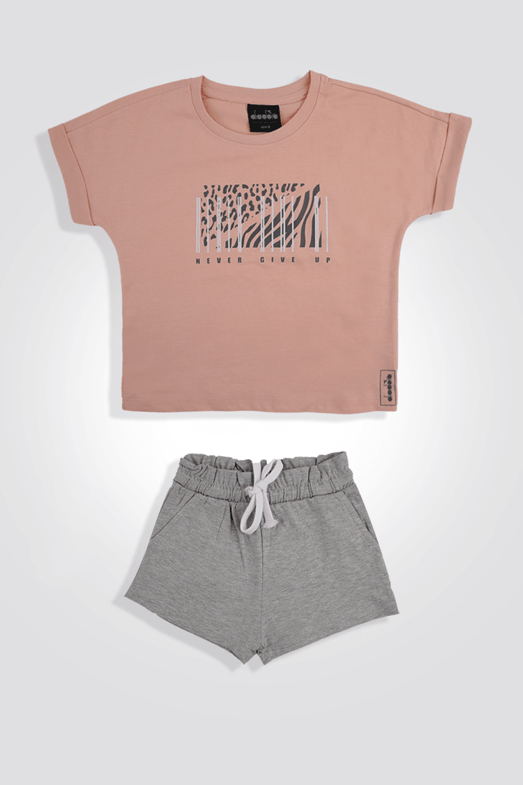 חליפה לילדות בצבע ורוד ואפור - MASHBIR//365