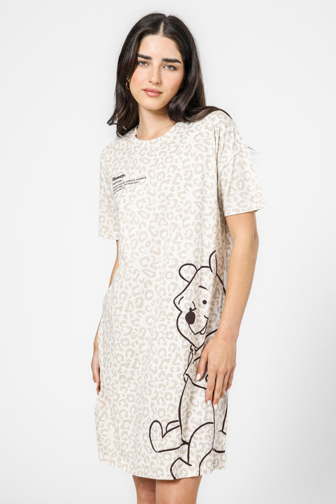 כותונת פו הדוב מנומרת בצבע בז'