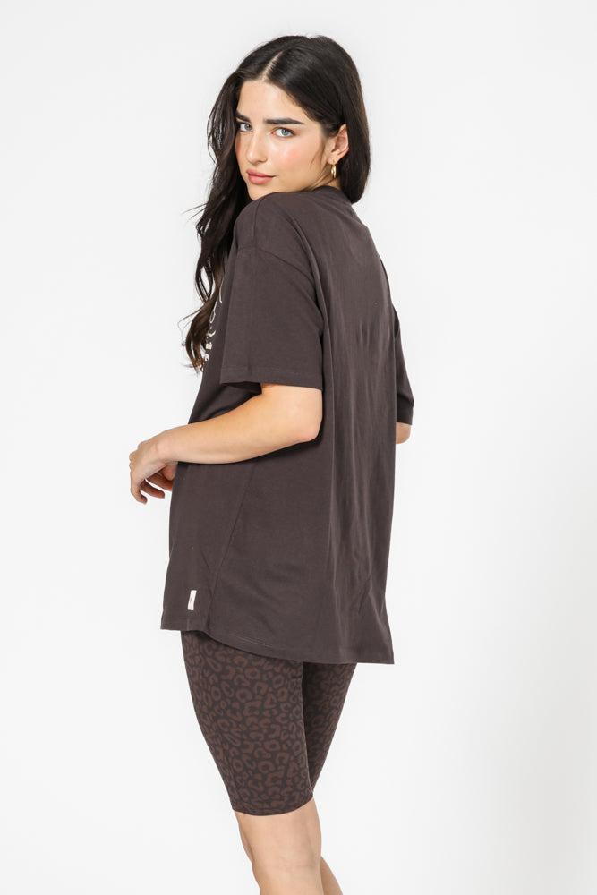 סט פיג'מה שחורה שרוול קצר וטייץ חלק אחורי