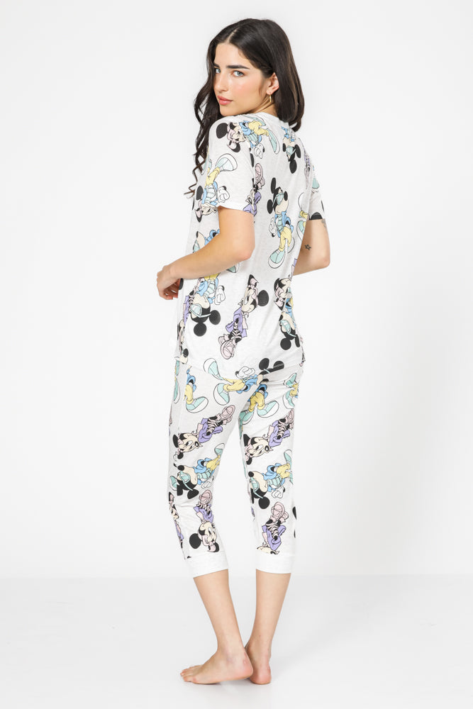סט פיג’מה באורך 7/8 MICKEY AND MINNIE 