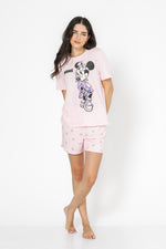 סט פיגמה קצר מיני מאוס בצבע ורוד