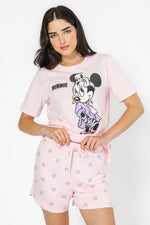 סט פיגמה קצר מיני מאוס בצבע ורוד