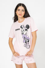 סט פיגמה קצר מיני מאוס בצבע ורוד