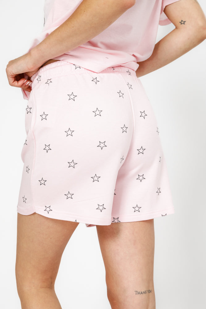 סט פיגמה קצר מיני מאוס בצבע ורוד