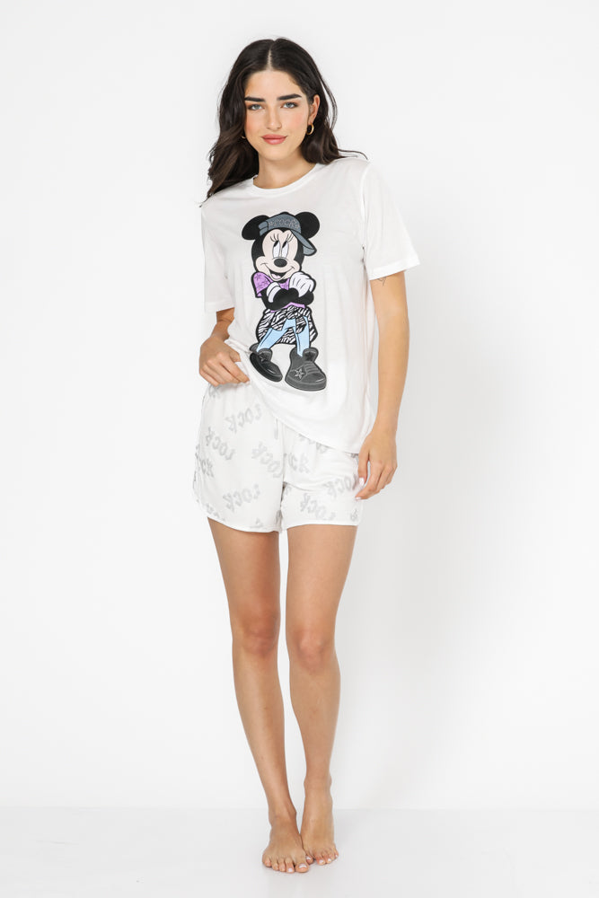 סט פיג’מה קצרה ROCK MINNIE לנשים