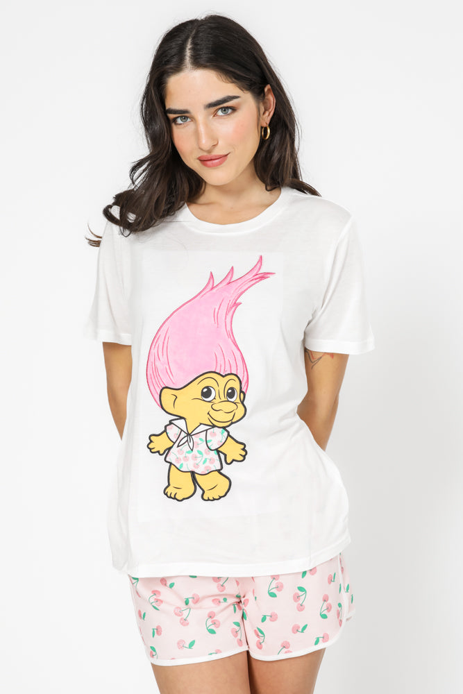 סט פיג'מה טרולי לנשים חלק קידמי