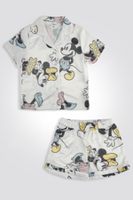 סט פיג'מה סאטן מיקי מאוד חולצה ומכנס