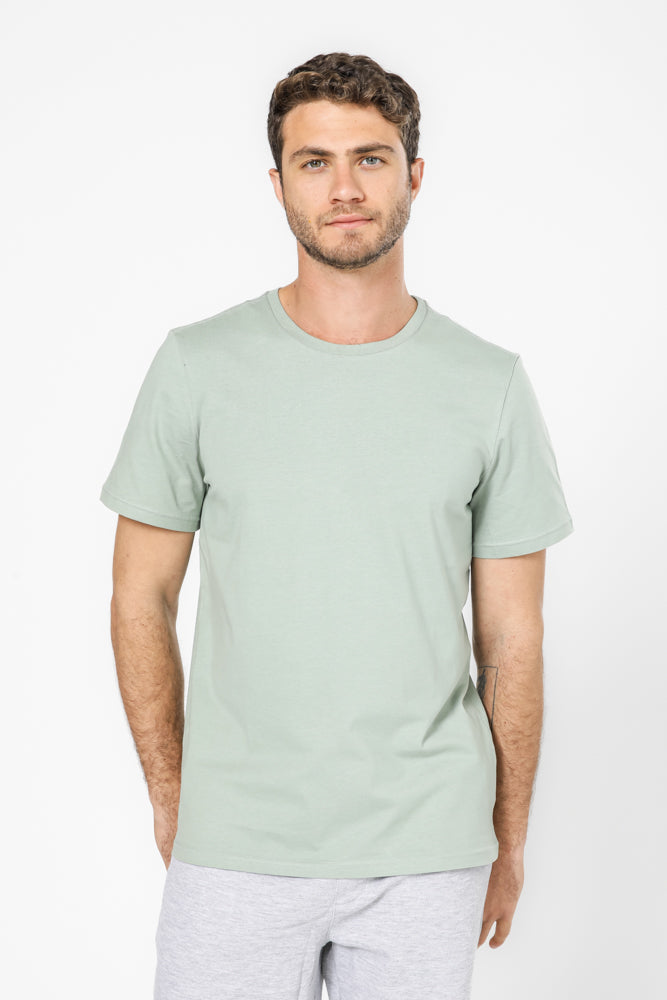  חולצה קצרה צווארון עגול בצבע ירוק