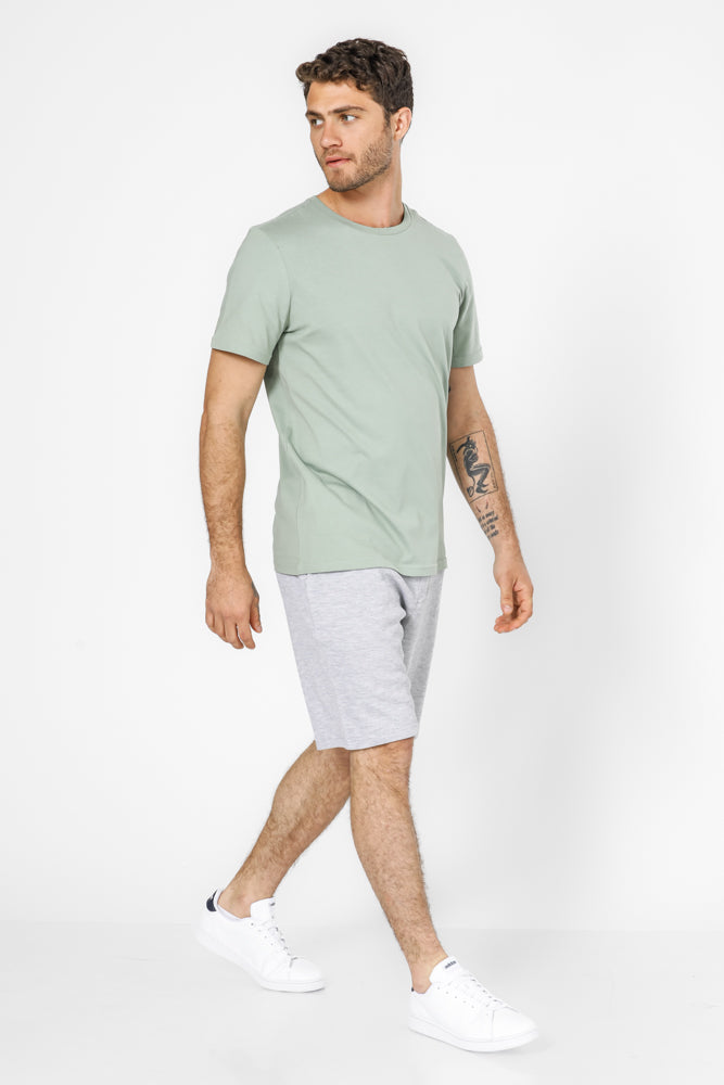  חולצה קצרה צווארון עגול בצבע ירוק