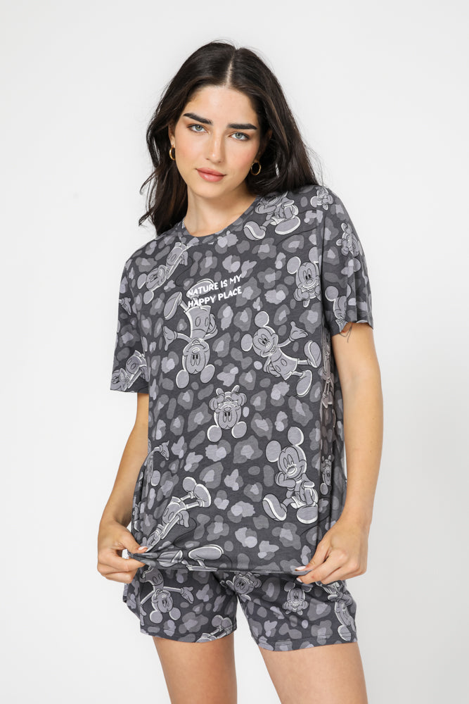 סט פיג’מה קצרה LEOPARD MICKEY