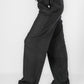 מכנסיים ארוכים מבד פשתן בצבע שחור - 6