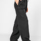 מכנסיים ארוכים מבד פשתן בצבע שחור - 4
