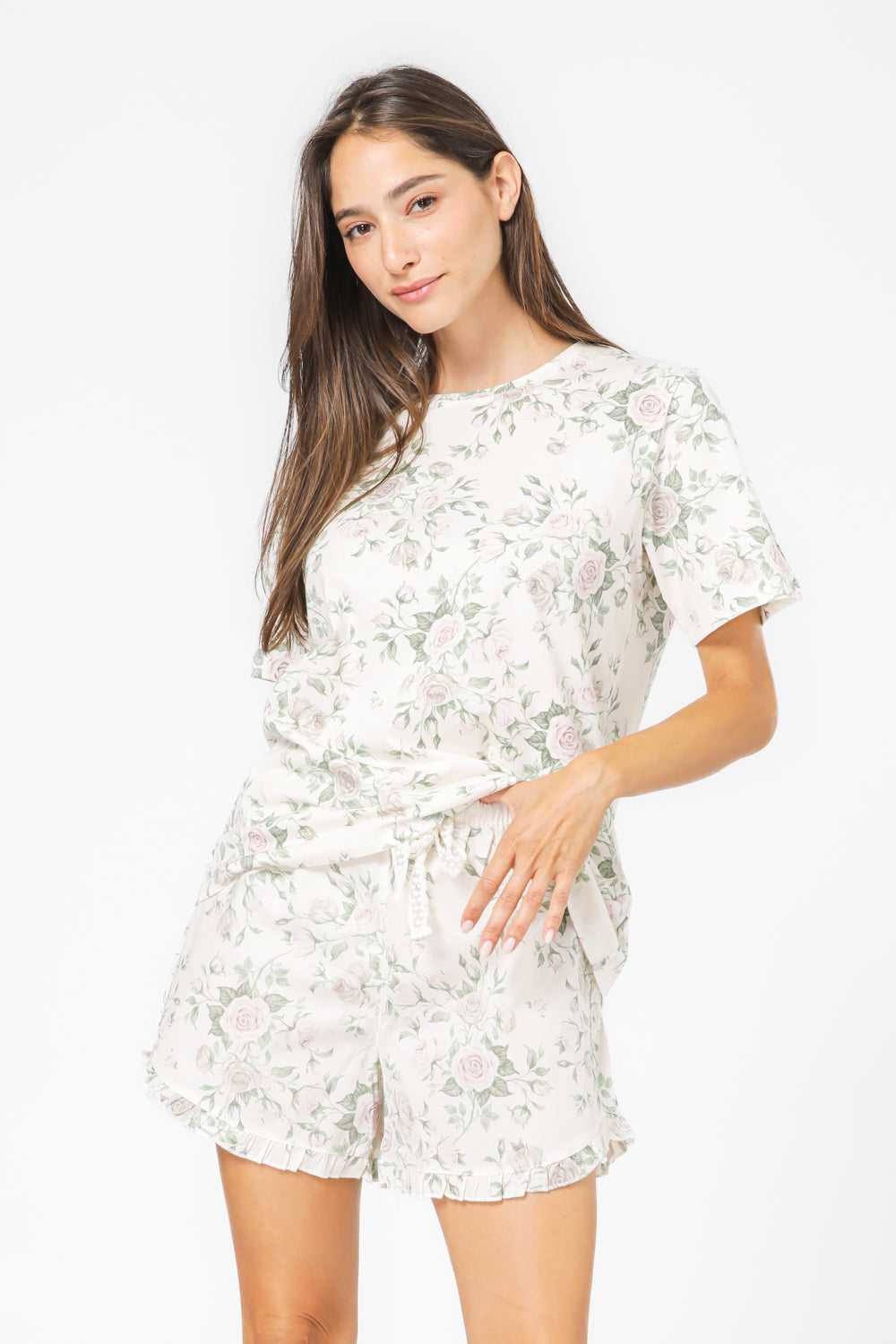 סט פיג’מה קצרה FLOWERS