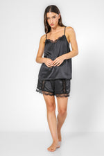 סט פיג’מה קצרה מבד סאטן